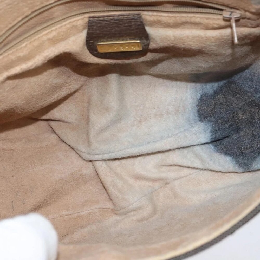 GUCCI GG Supreme Web Sherry Line Bag PVC Beige Gold 001 58 0918 Auth BA7459 - Picture 12 of 15